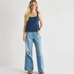Arizona Womens Juniors Short Low Rise Baggy Fit Jean