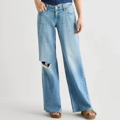 Arizona Womens Juniors Short Low Rise Baggy Fit Jean