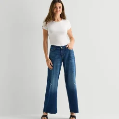Arizona Womens Juniors Short Low Rise Baggy Fit Jean