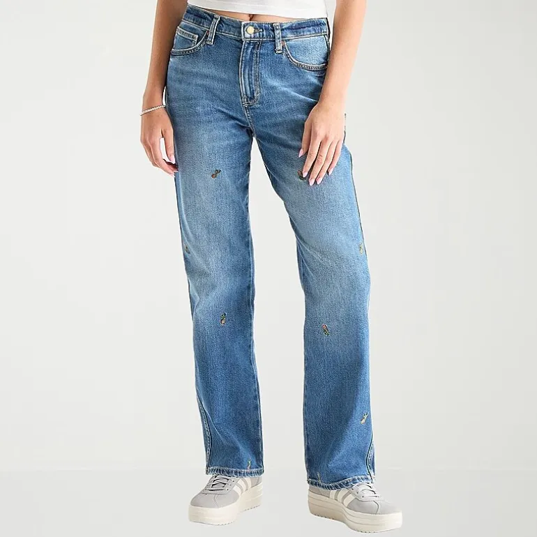 Arizona Womens Juniors Short High Rise Stretch Fabric Straight Leg Jean