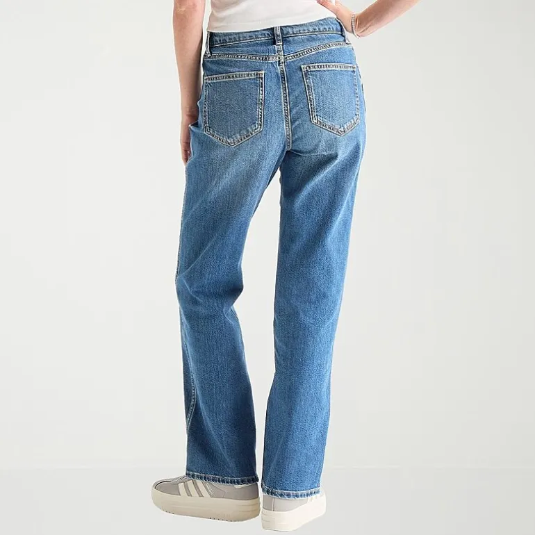 Arizona Womens Juniors Short High Rise Stretch Fabric Straight Leg Jean