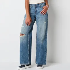 Arizona Womens Juniors Short Low Rise Baggy Fit Jean