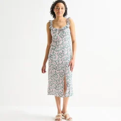 Arizona Womens Juniors Sleeveless Floral Midi Slip Dress