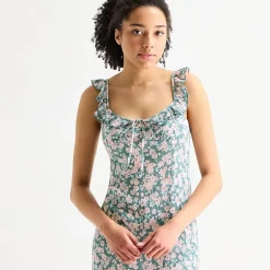 Arizona Womens Juniors Sleeveless Floral Midi Slip Dress