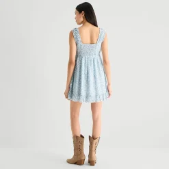 Arizona Womens Juniors Sleeveless Babydoll Dress