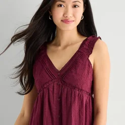 Arizona Womens Juniors Sleeveless Babydoll Dress