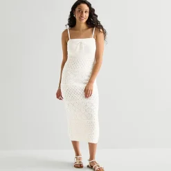 Arizona Womens Juniors Sleeveless Midi Sweater Dress