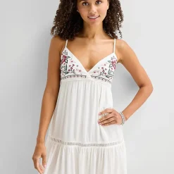 Arizona Womens Juniors Sleeveless Babydoll Dress