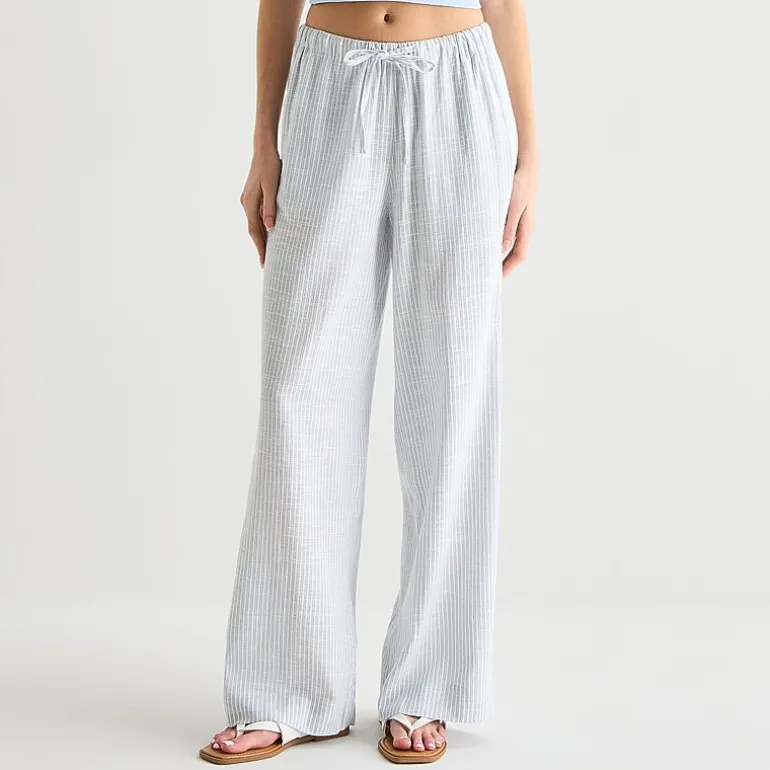 Arizona Womens Juniors Straight Low Rise Drawstring Pant