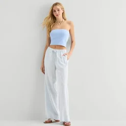 Arizona Womens Juniors Straight Low Rise Drawstring Pant