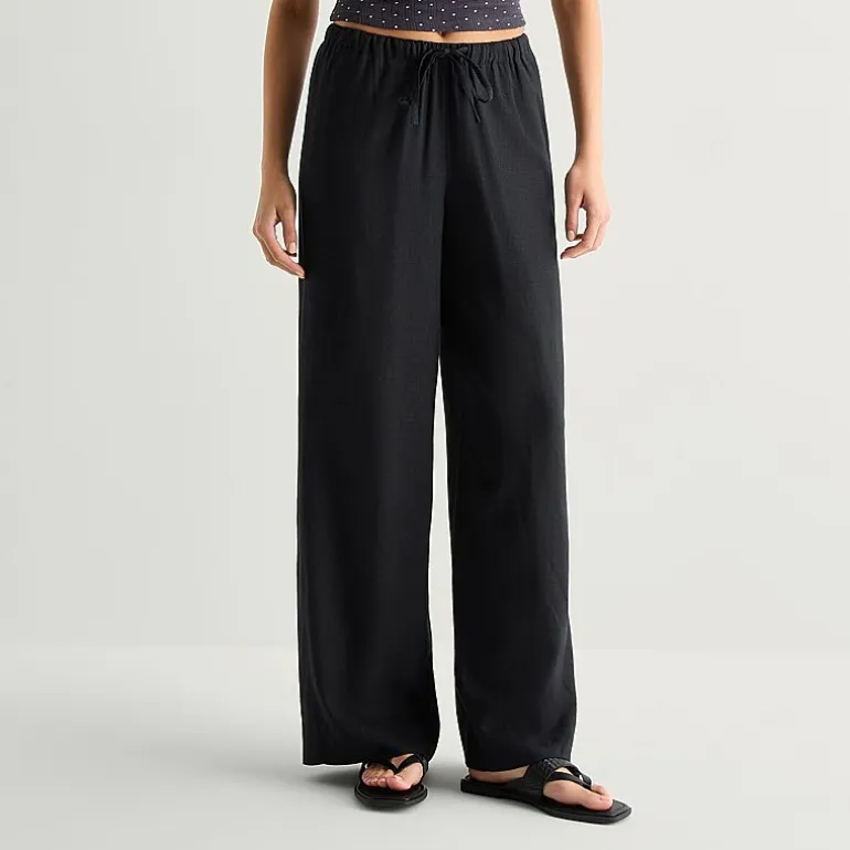 Arizona Womens Juniors Straight Low Rise Drawstring Pant