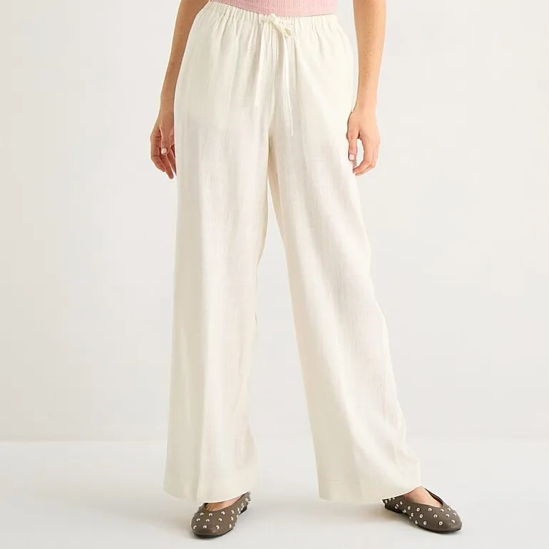 Arizona Womens Juniors Straight Low Rise Drawstring Pant