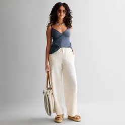 Arizona Womens Juniors Straight Low Rise Drawstring Pant