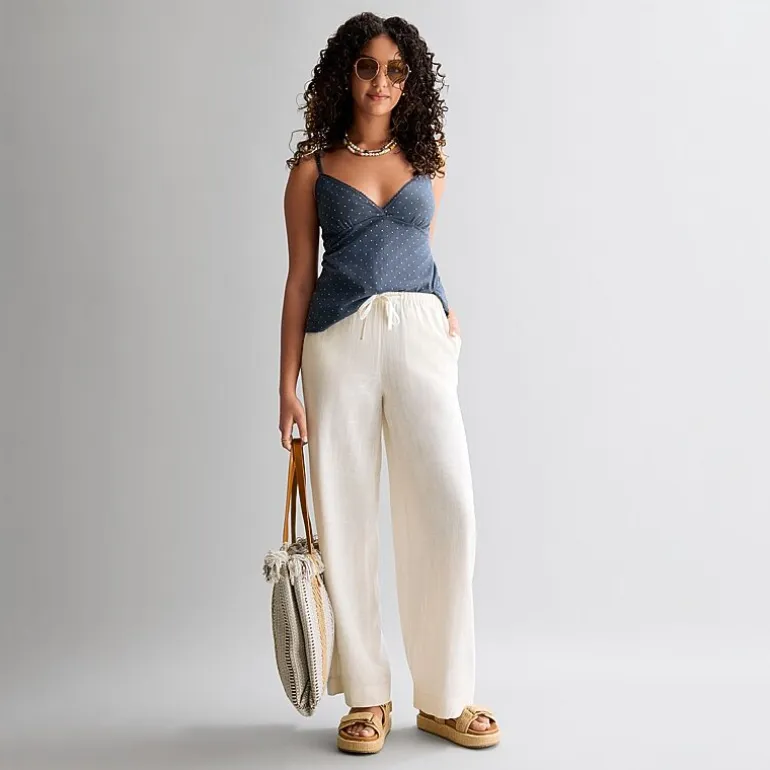 Arizona Womens Juniors Straight Low Rise Drawstring Pant