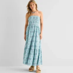 Arizona Womens Juniors Straight Neck Sleeveless Maxi Dress