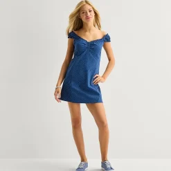 Arizona Womens Juniors Sweetheart Neck Sleeveless Babydoll Dress