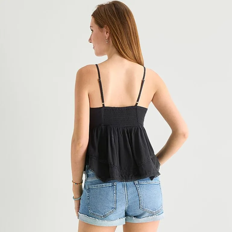 Arizona Womens Juniors Sweetheart Neck Sleeveless Babydoll Top