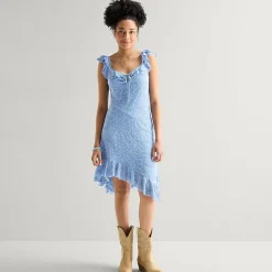 Arizona Womens Juniors U Neck Sleeveless Fit + Flare Dress