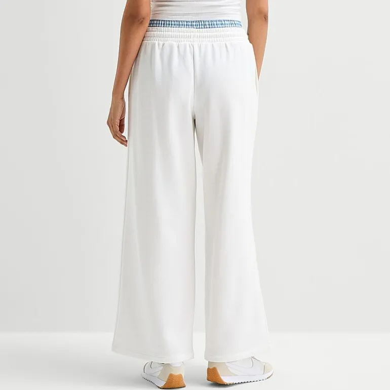Arizona Womens Juniors Wide Leg Mid Rise Sweatpant