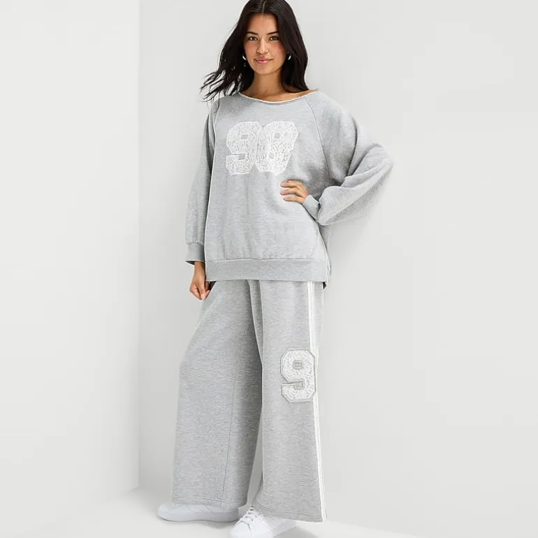 Arizona Womens Juniors Wide Leg Mid Rise Sweatpant