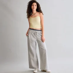 Arizona Womens Juniors Wide Leg Mid Rise Sweatpant