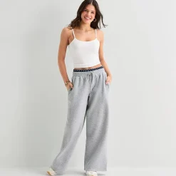 Arizona Womens Juniors Wide Leg Mid Rise Sweatpant