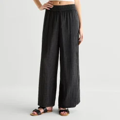 Arizona Womens Juniors Wide Leg Mid Rise Pull-On Pant