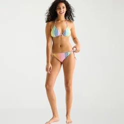 Arizona Womens Lined Side Tie Striped Juniors Cheeky Bikini Swimsuit Bottom