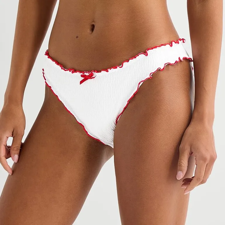 Arizona Womens Lined Textured Juniors Cheeky Hipster Bikini Swimsuit Bottom