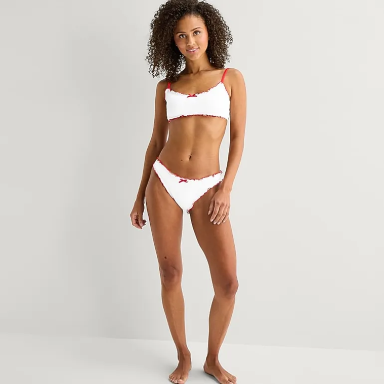 Arizona Womens Lined Textured Juniors Cheeky Hipster Bikini Swimsuit Bottom