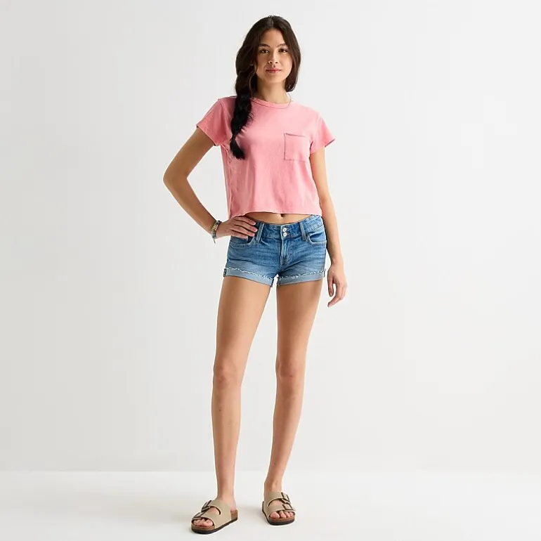 Arizona Womens 2 1/2" Low Rise Juniors Denim Short