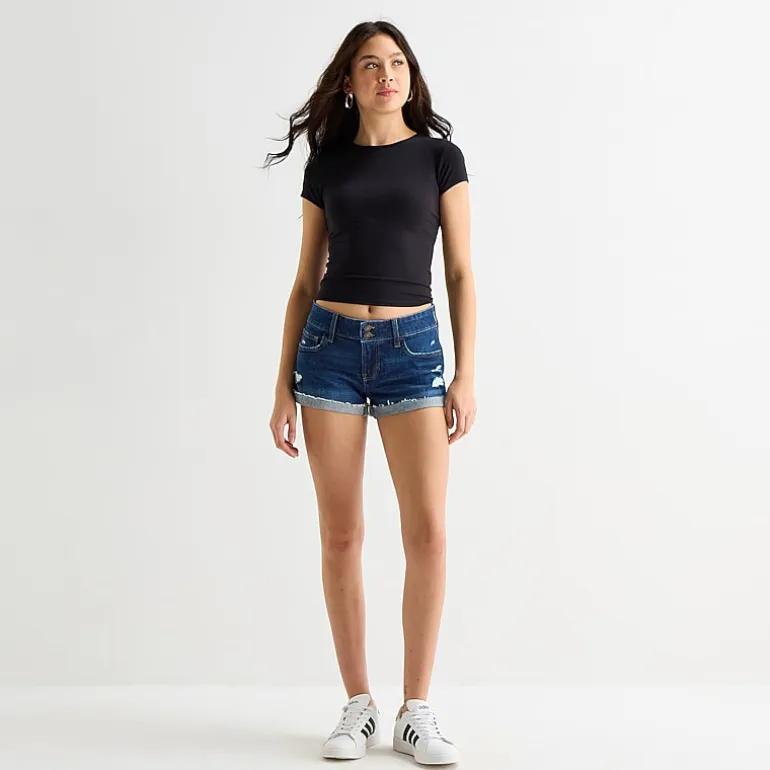 Arizona Womens 2 1/2" Low Rise Juniors Denim Short
