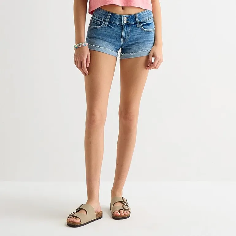Arizona Womens 2 1/2" Low Rise Juniors Denim Short