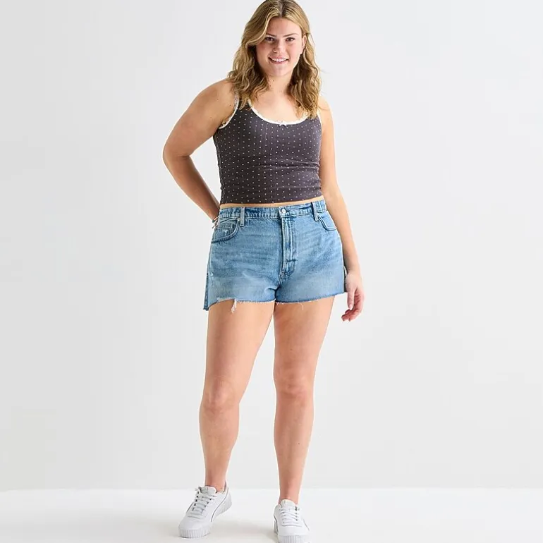 Arizona Womens 2" Low Rise Juniors Denim Short