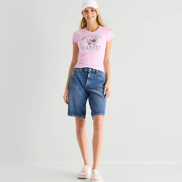 Arizona Womens 12" Low Rise Juniors Denim Short