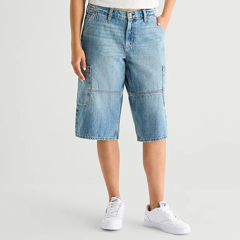 Arizona Womens 15" Low Rise Juniors Denim Short