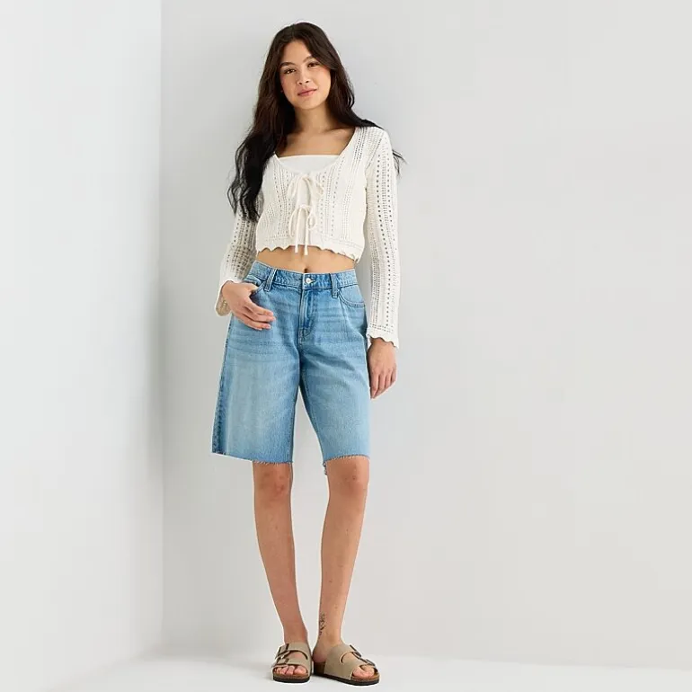 Arizona Womens 12 1/4" Low Rise Juniors Denim Short