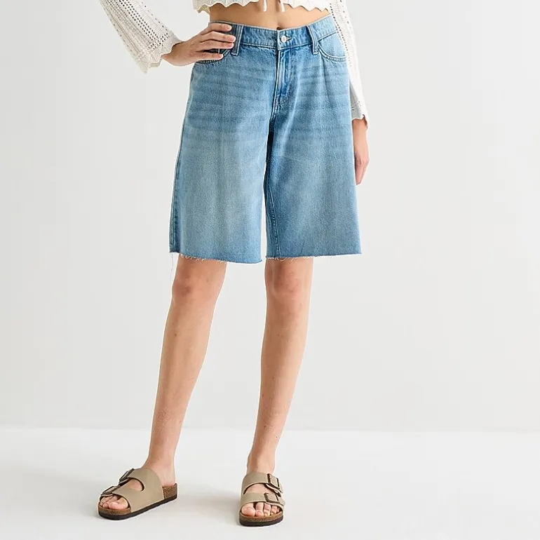 Arizona Womens 12 1/4" Low Rise Juniors Denim Short