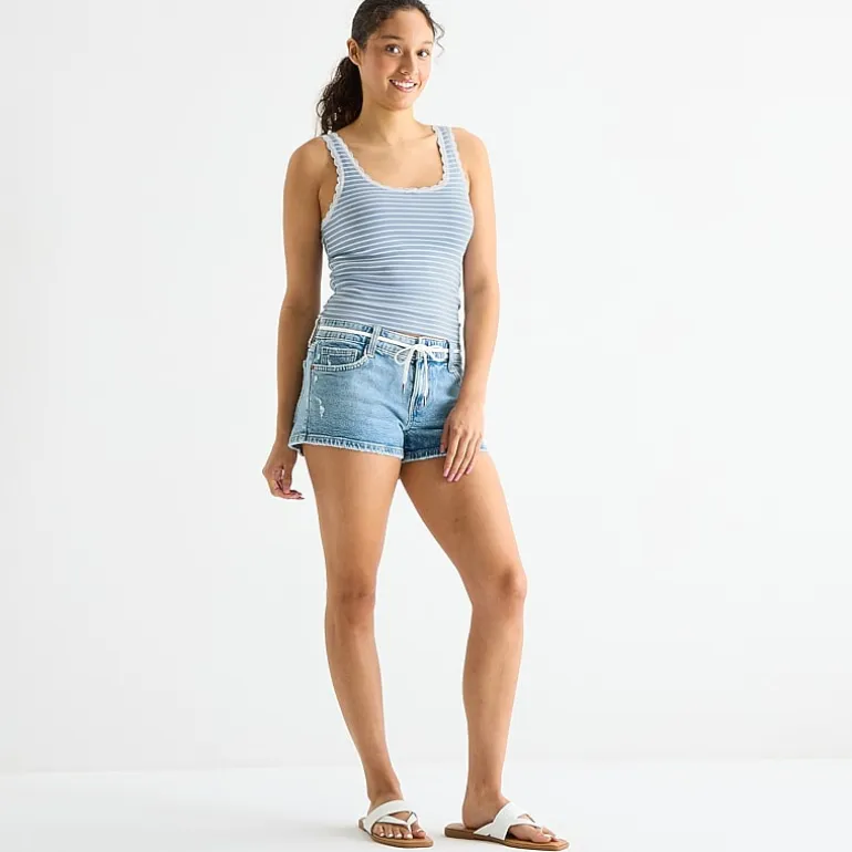 Arizona Womens 2 1/2" Low Rise Juniors Denim Short