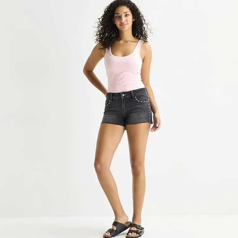 Arizona Womens 2 1/2" Low Rise Juniors Denim Short