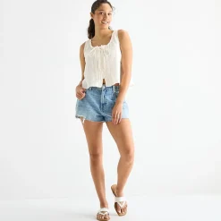 Arizona Womens 2" Low Rise Juniors Denim Short