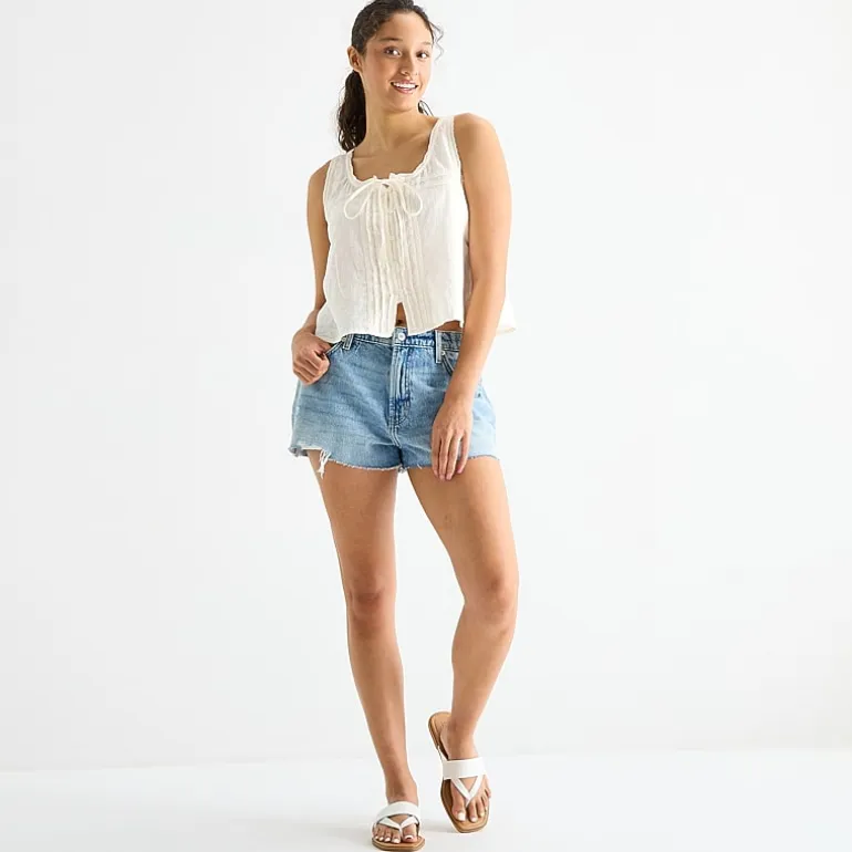 Arizona Womens 2" Low Rise Juniors Denim Short