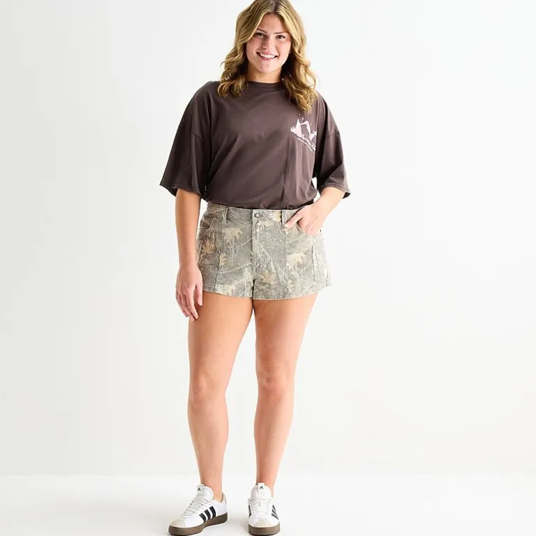Arizona Womens 2 1/2" Low Rise Juniors Plus Denim Short