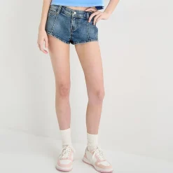 Arizona Womens 2 1/2" Low Rise Juniors Micro Denim Short