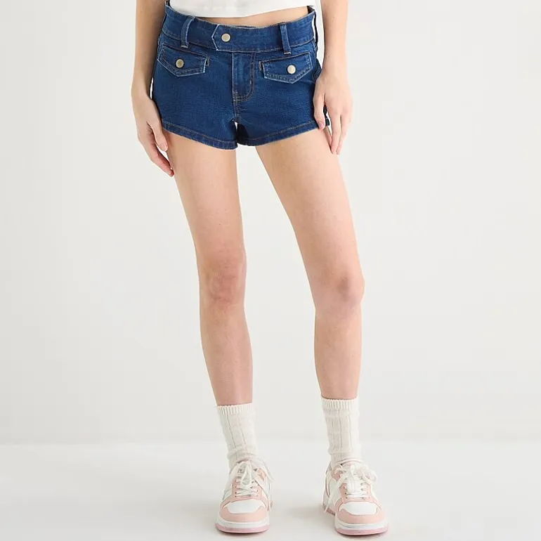 Arizona Womens 2 1/2" Low Rise Juniors Micro Denim Short