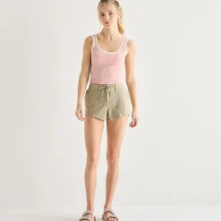 Arizona Womens 2 1/2" Low Rise Juniors Plus Chino Short