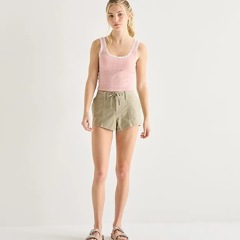 Arizona Womens 2 1/2" Low Rise Juniors Plus Chino Short
