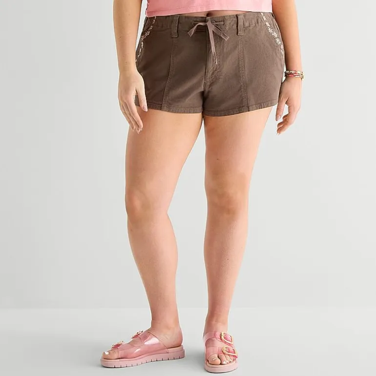 Arizona Womens 2 1/2" Low Rise Juniors Plus Chino Short
