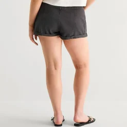Arizona Womens 1 1/2" Low Rise Juniors Plus Chino Short