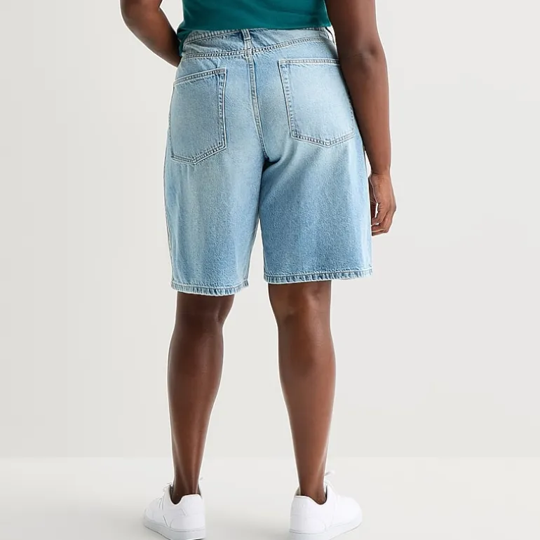 Arizona Womens 12" Low Rise Juniors Plus Denim Short